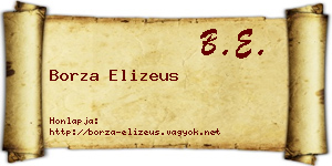 Borza Elizeus névjegykártya